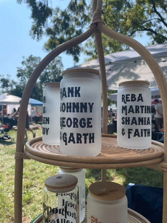 Hank Johnny George & Garth (glass)